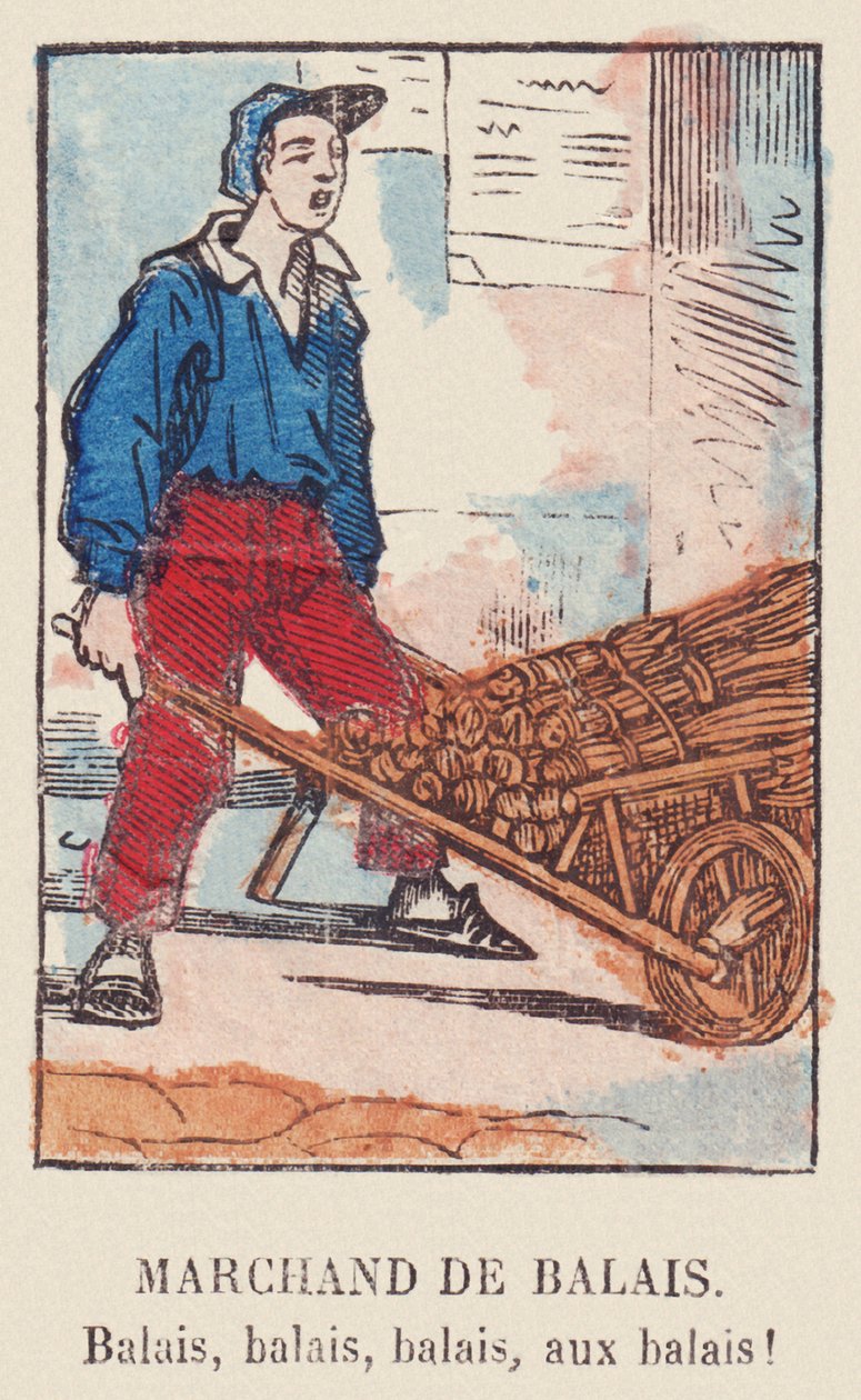 Vendedor de vassouras. Vassouras, vassouras, vassouras, vassouras! , cerca de 1819 (gravura) de French School