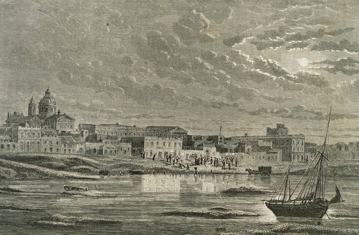 Buenos Aires na década de 1860 (gravura) de French School