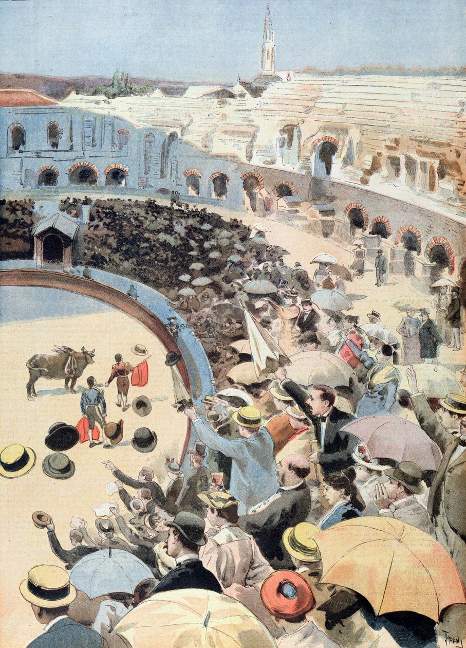 Tourada em Nimes, ilustração do Le Petit Journal, 1894 de French School