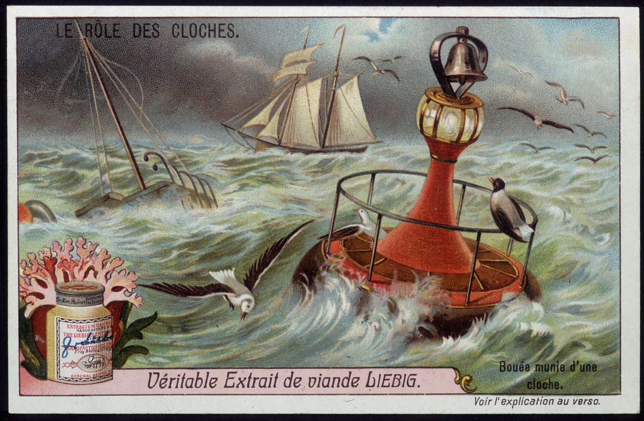 Bóia com campainha para avisar os barcos - Liebig chromo de French School