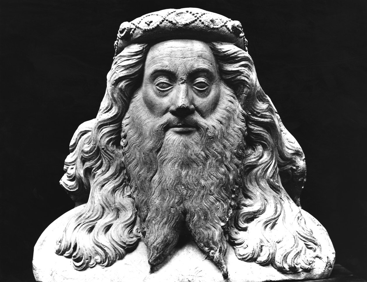 Busto da estátua fúnebre de Jean II de Vienne (d.1435), Seigneur de Pagny, apelidado de barba comprida, original do século XV (gesso) de French School