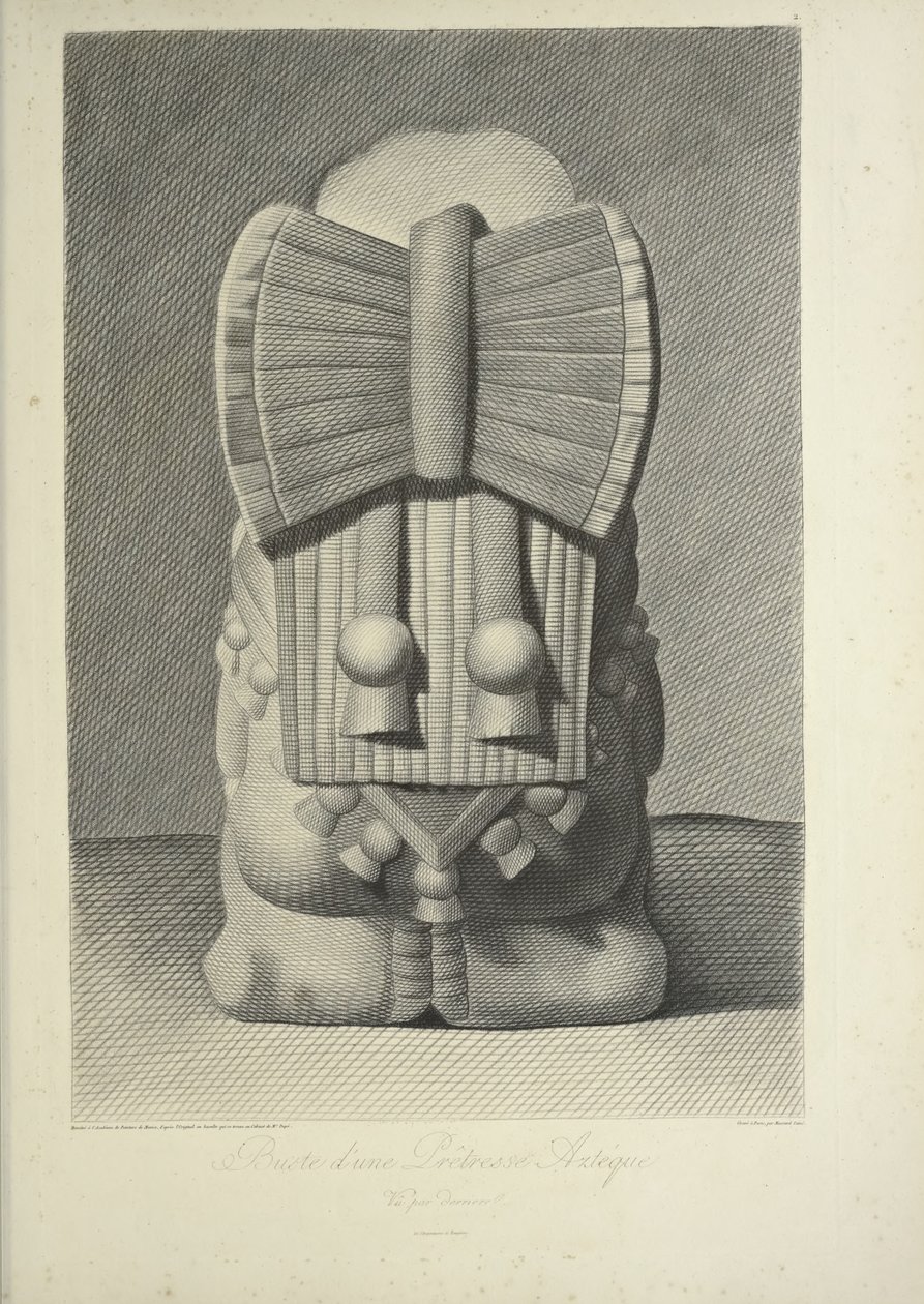 Busto de uma Sacerdotisa Asteca, ilustração de 