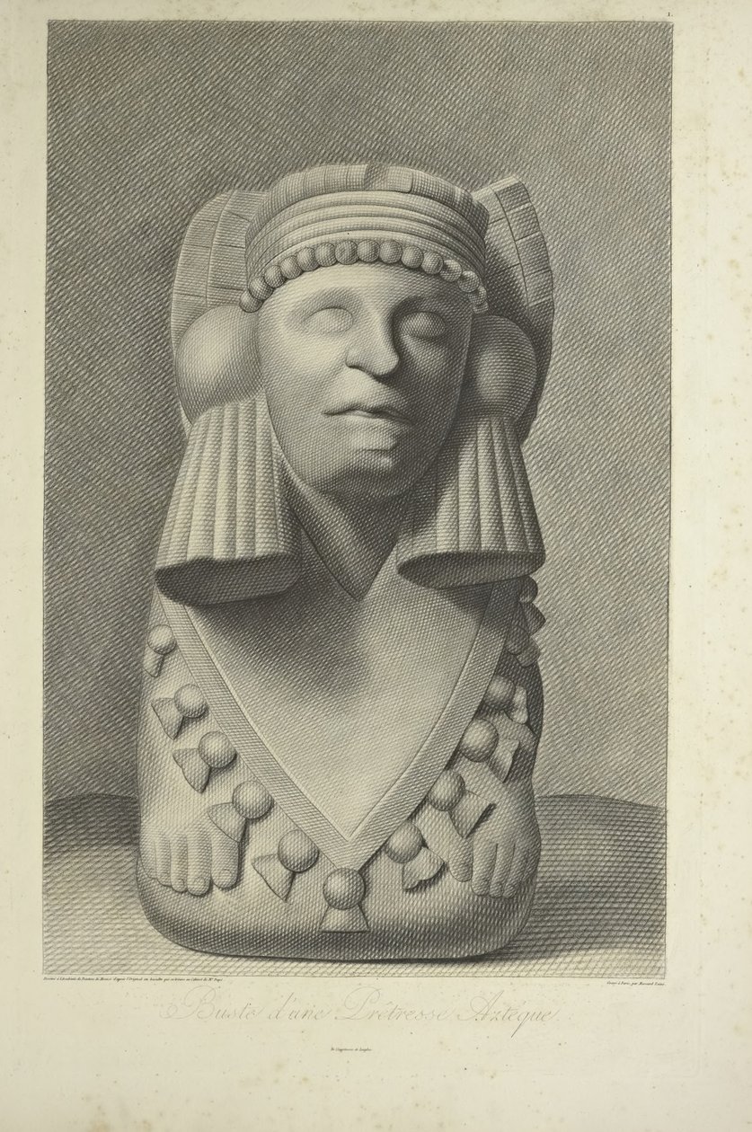 Busto de uma Sacerdotisa Asteca, ilustração de 