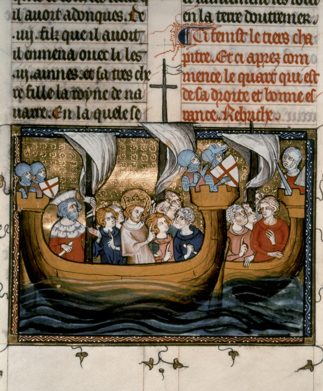 7ª CRUZADA: partida de Luís IX para a 7ª Cruzada (1248-54). de French School
