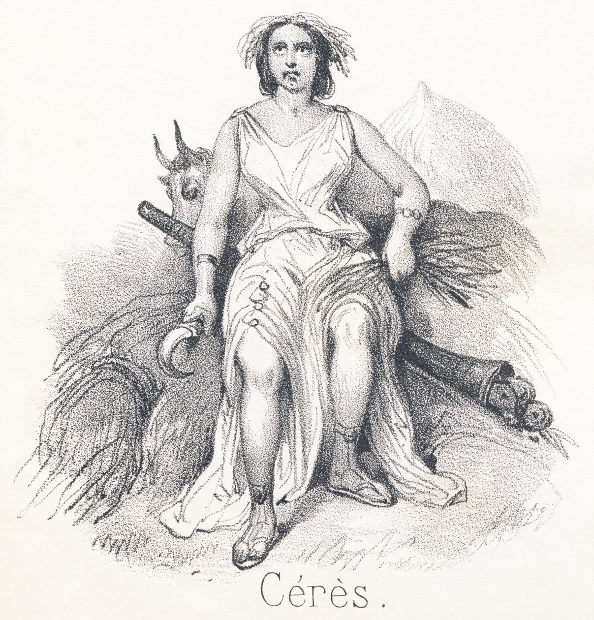 C Ceres: filha de Saturno e Cibele. Ela foi nomeada deusa da terra ou da agricultura de French School