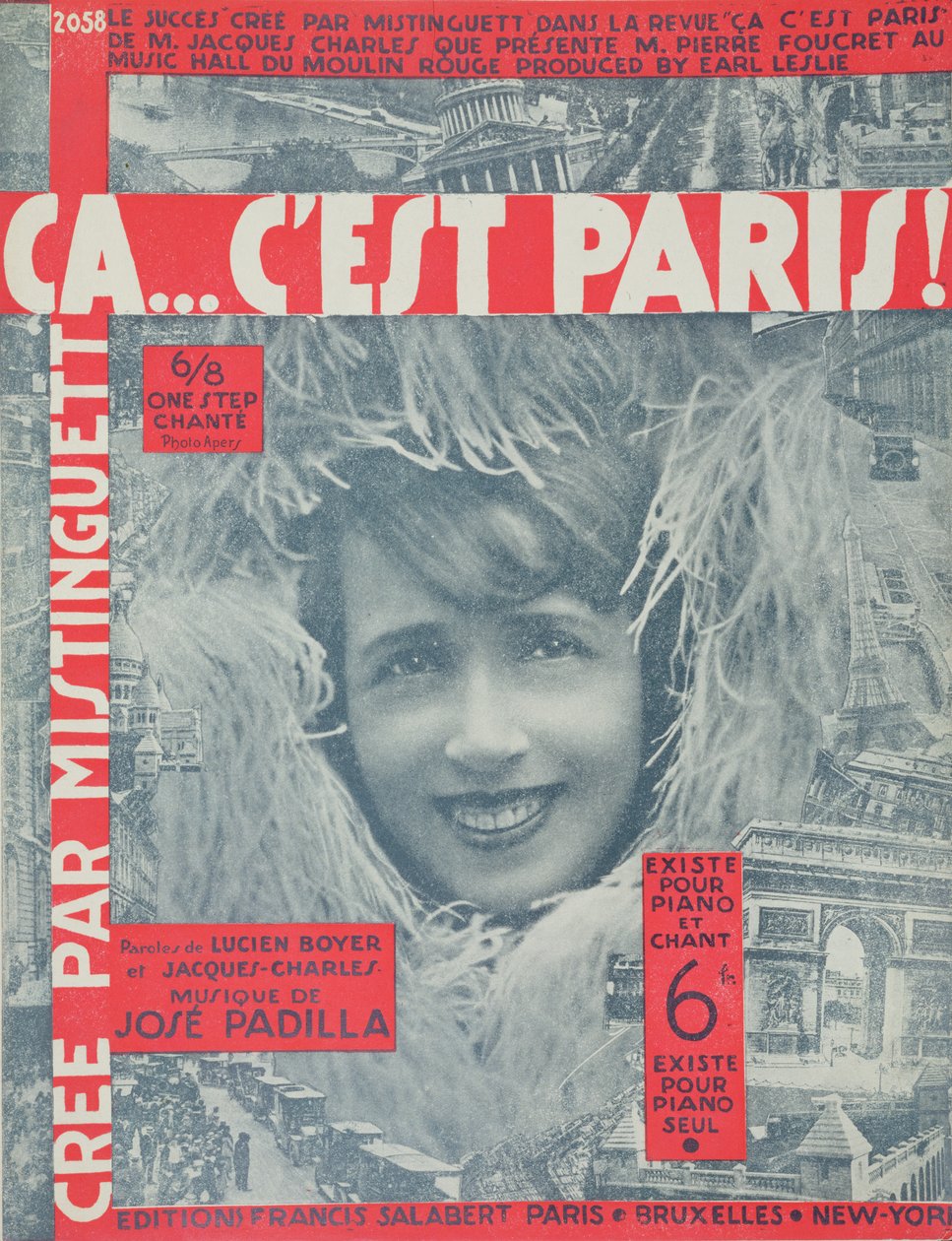 Ca ... Cest Paris, capa de Score of Song de Mistinguett, publicado pela Editions Salabert em Paris, 1926 de French School