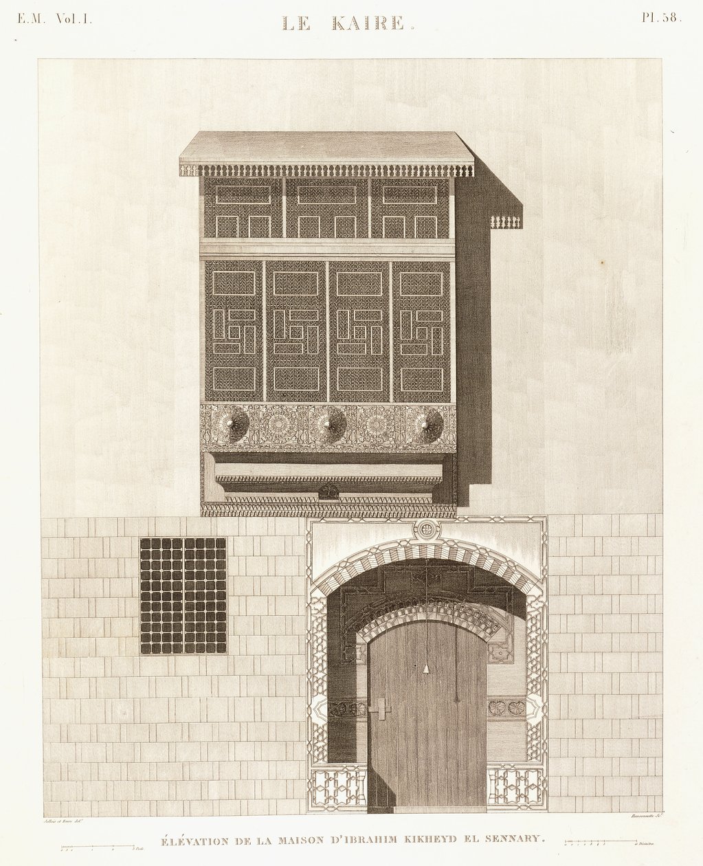 Cairo: elevação da casa de Ibrahim Kikheyd el Sennary de French School