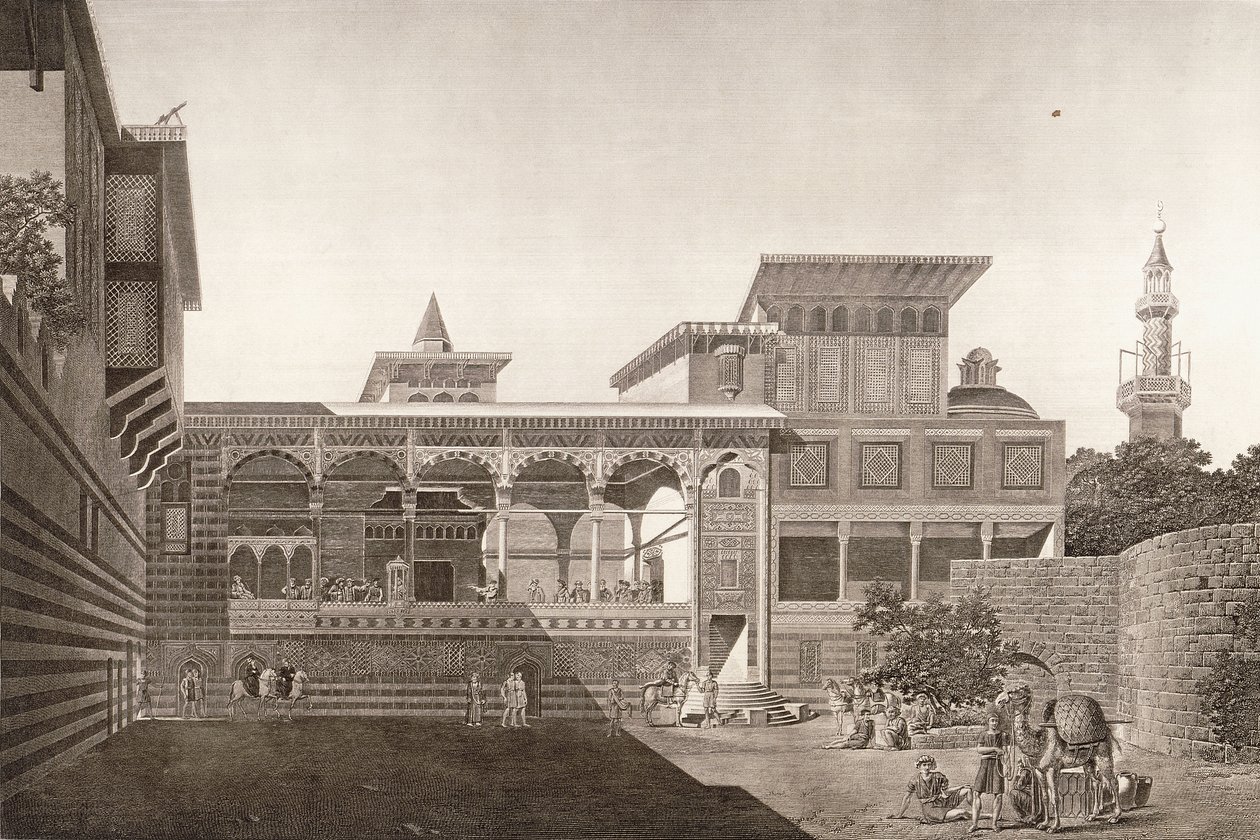 Cairo: vista do interior da casa de Osman Bey de French School