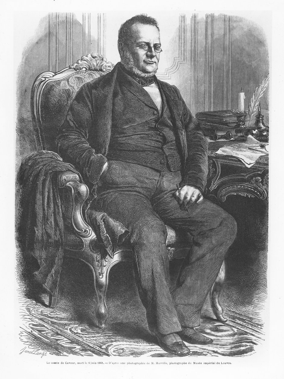 Camillo Benso, Conde de Cavour (gravura) de French School
