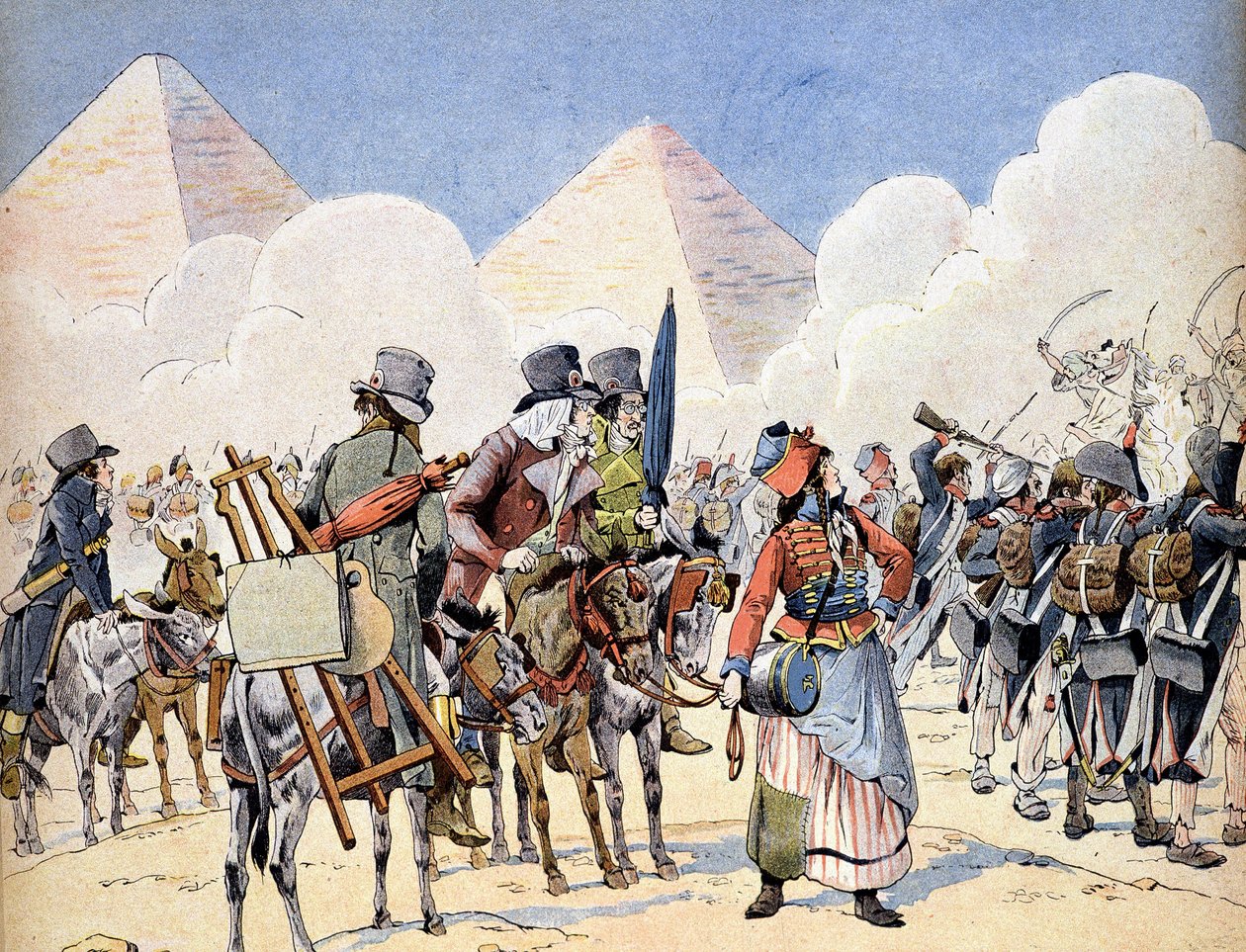 Campanha (Expedição) do Egito (1798-1801): o exército francês no Egito sob o comando de Napoleão Bonaparte: os artistas que seguem o exército de French School