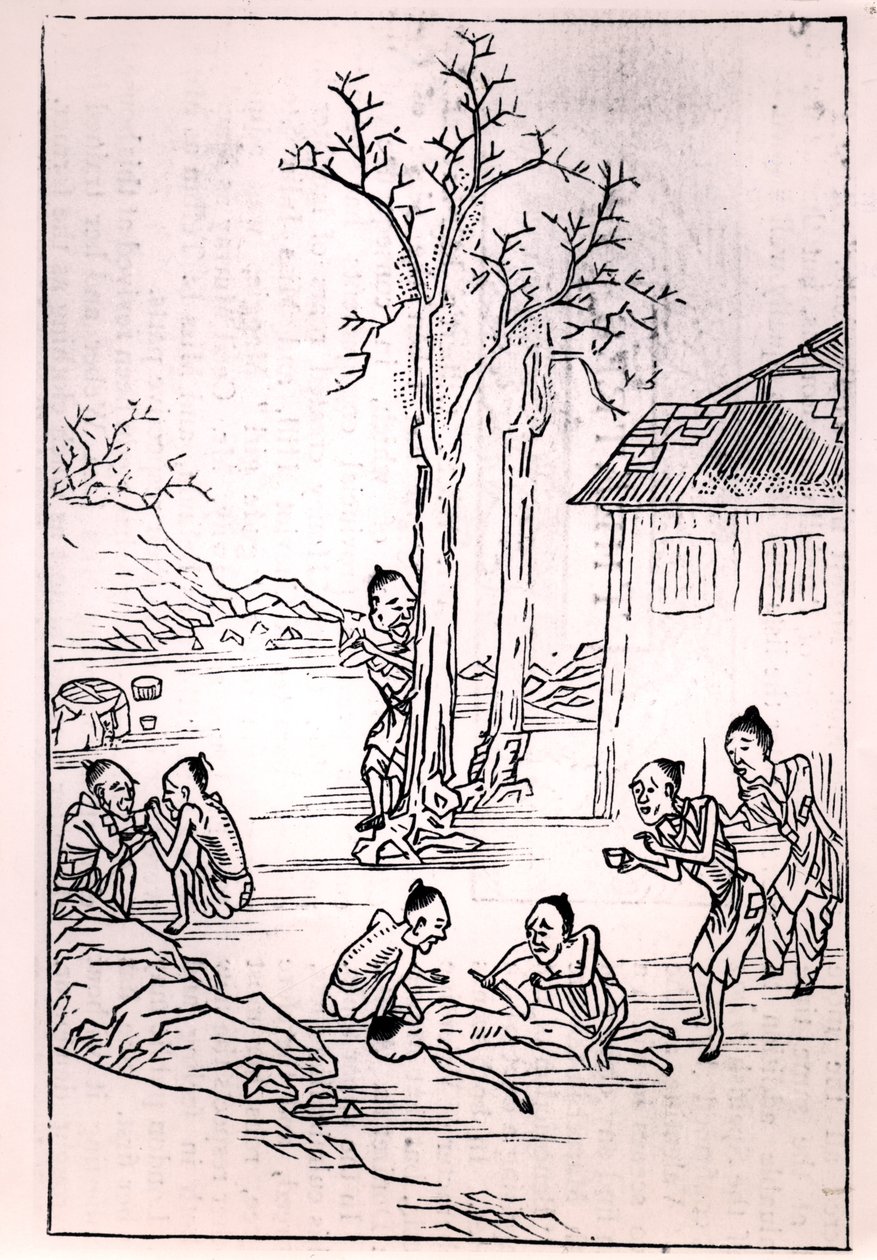Canibalismo na China, de um desenho chinês, 1870 de French School