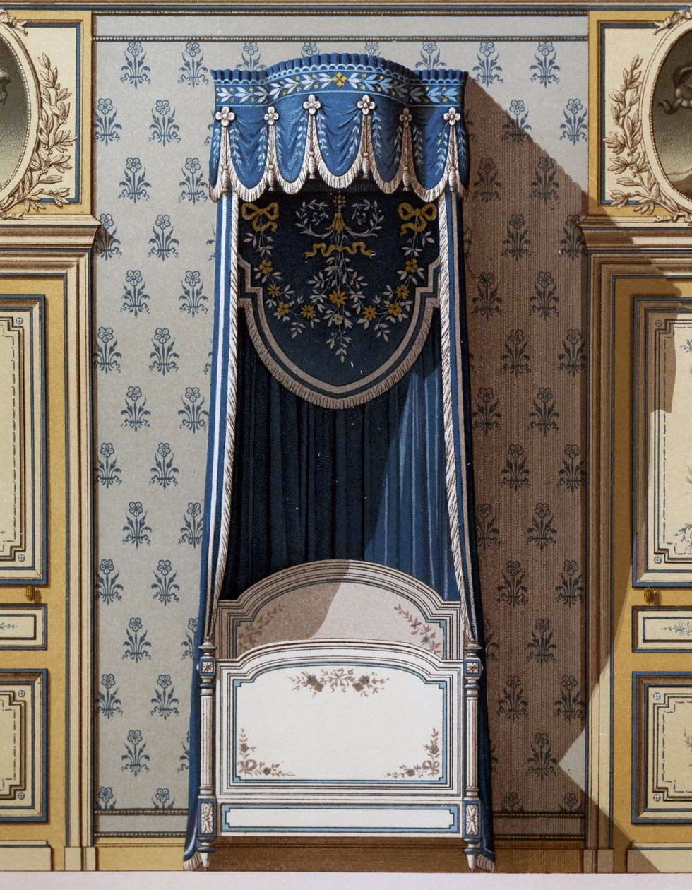Cama canopy, design decorativo para paredes de quartos de French School
