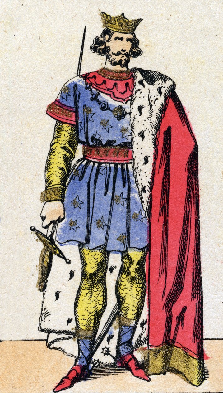 Dinastia Capetiana: Retrato de Luís VIII chamado o Leão (1187-1226), Rei dos Francos de 1223 a 1226. Imagem epinal do final do século XIX. Coleção particular. de French School