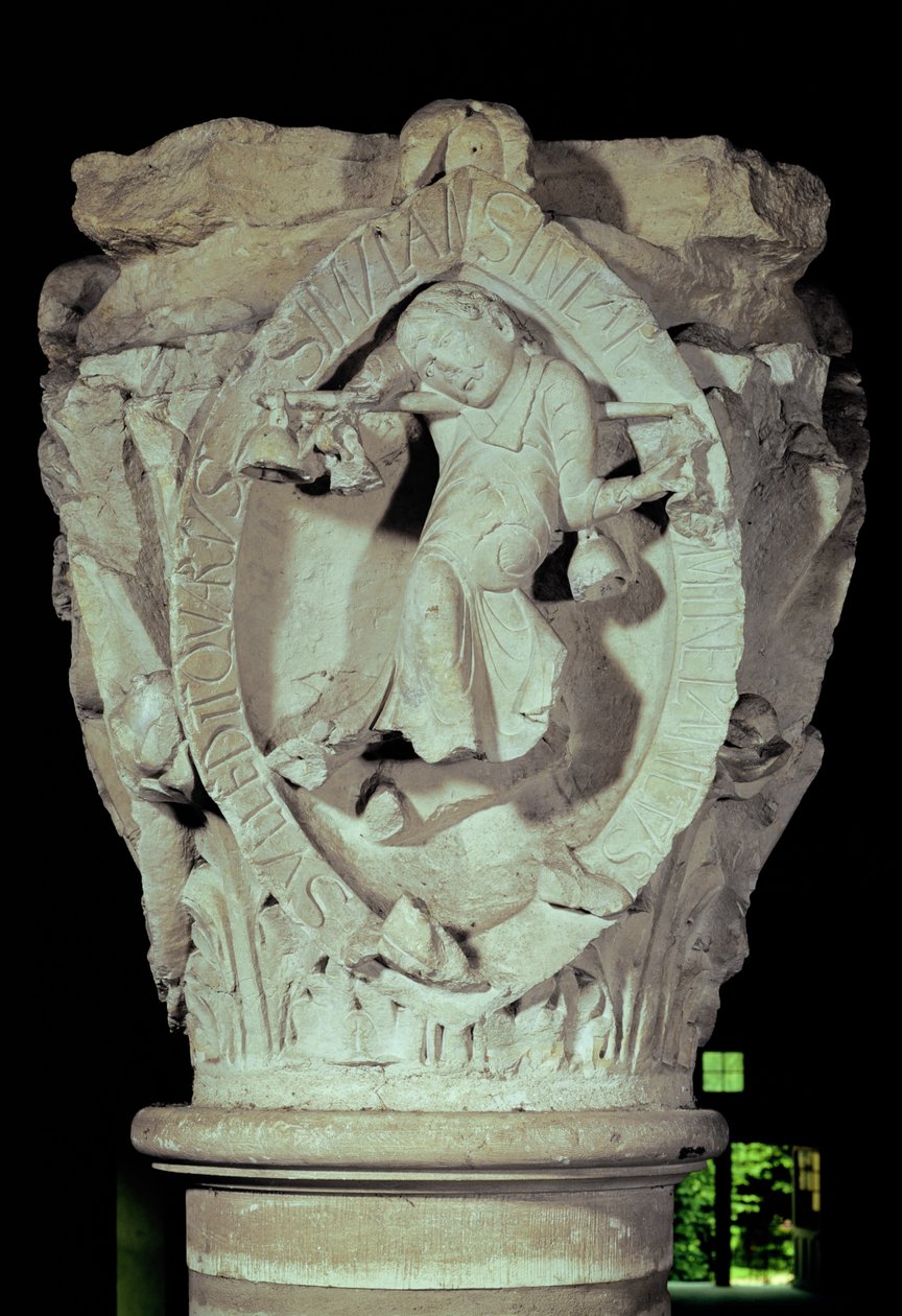 Capital representando a Quarta Chave de Plainsong, c.1095 de French School