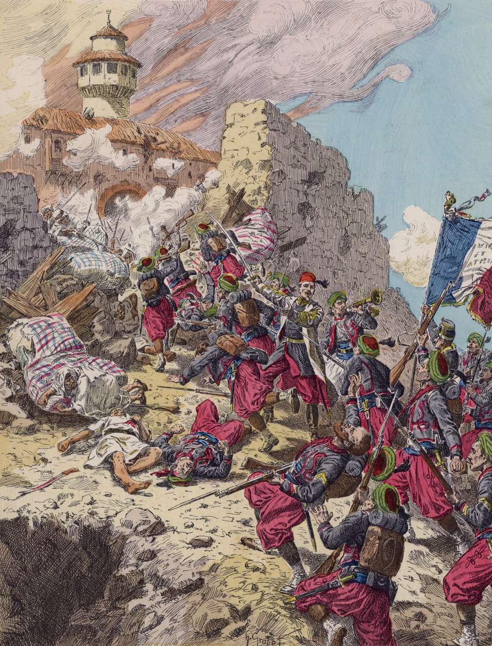 Captura de Constantine, na Argélia, pelos franceses de French School