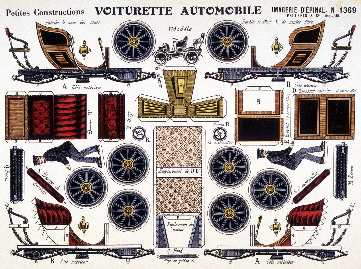Carrinho de carro: Petites Constructions. Século XIX. de French School