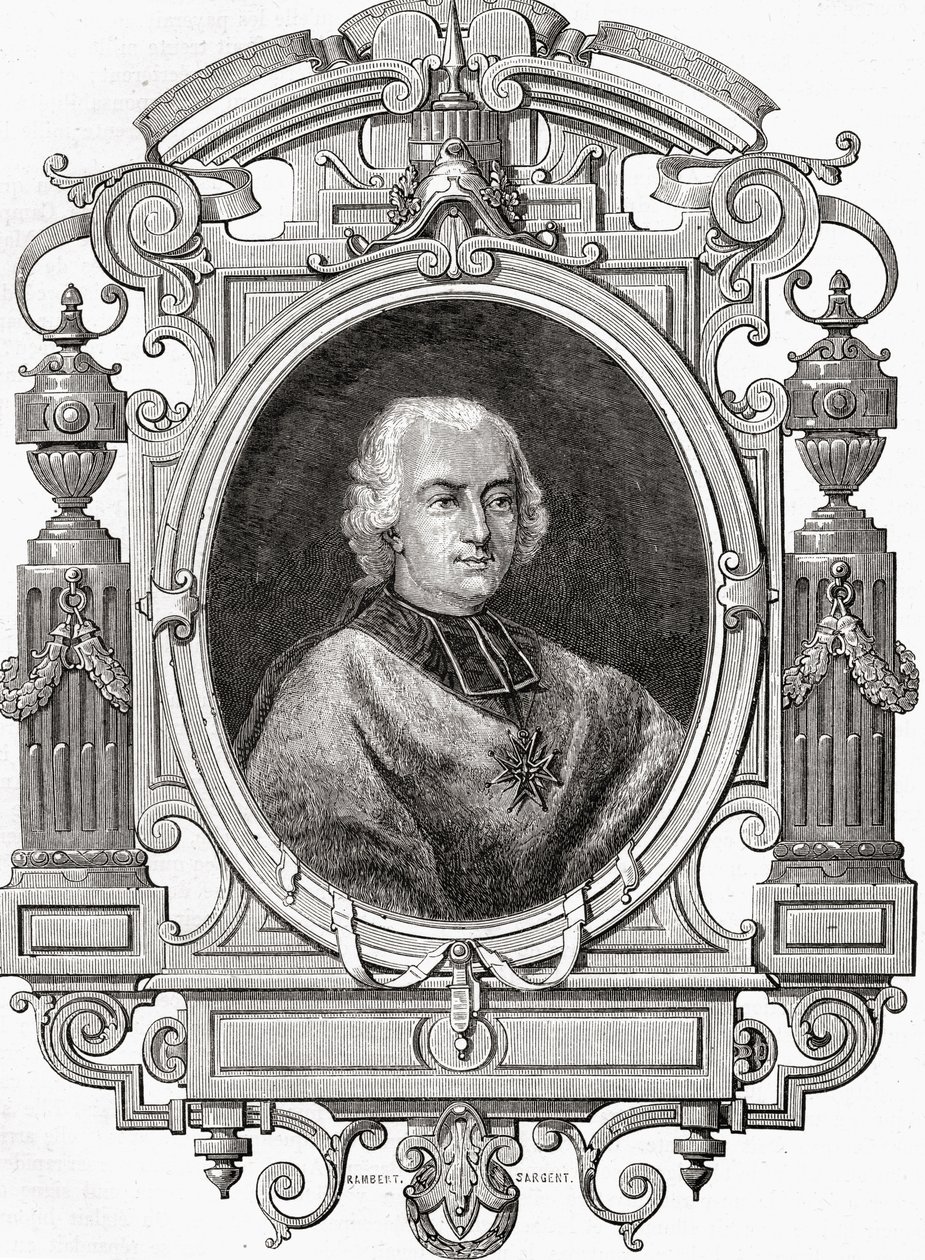 Cardeal de Rohan, de "História da Revolução Francesa" por Louis Blanc (1811-82) de French School