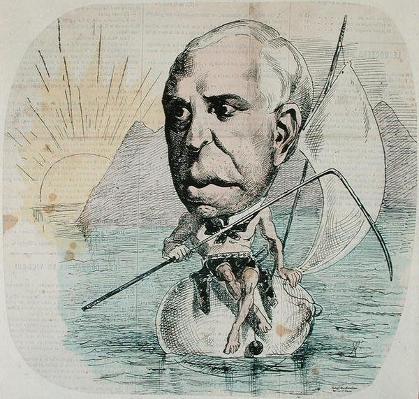 Caricatura de Auguste Nelaton (1807-73) 1869 (gravação a cores) de French School