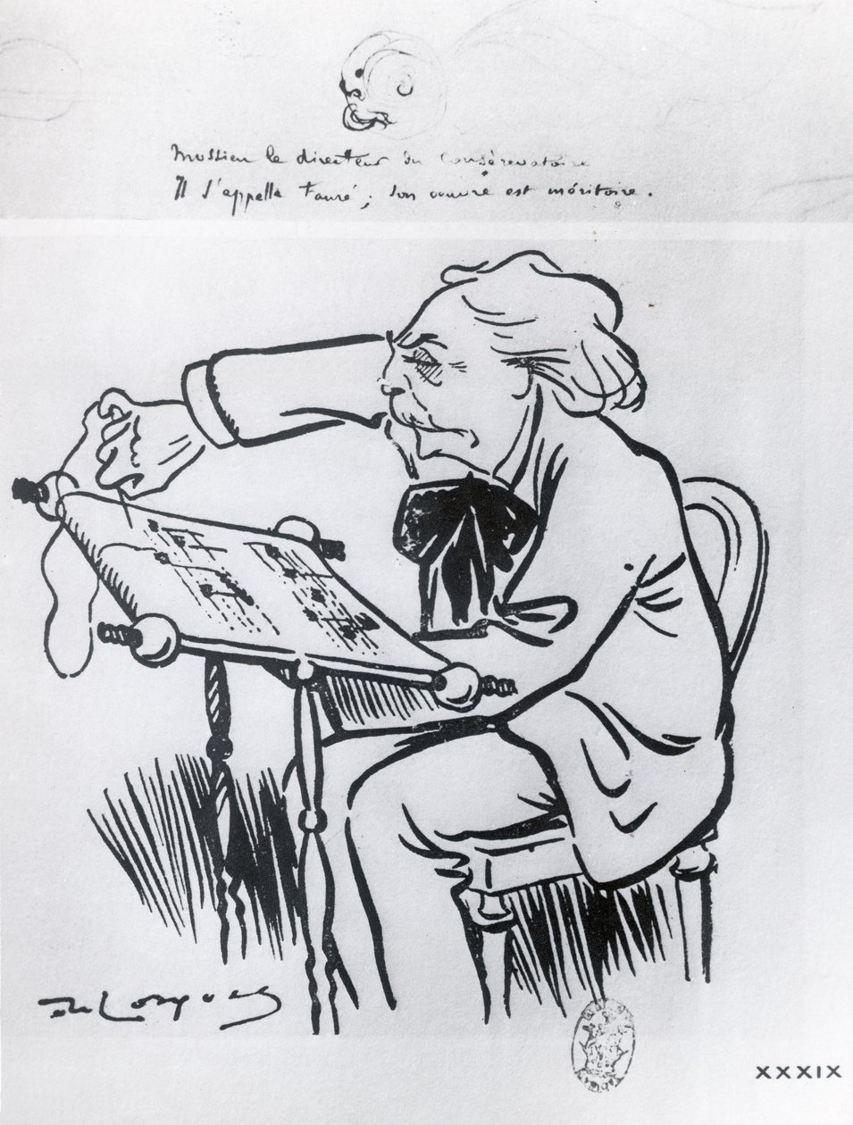 Caricatura de Gabriel Faure (1845-1924) de French School