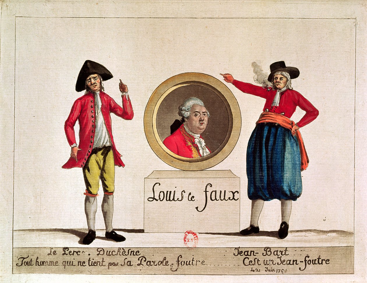 Caricatura de Luís XVI, Luís, o Faux, de The Pere Duchesne, junho de 1791 de French School