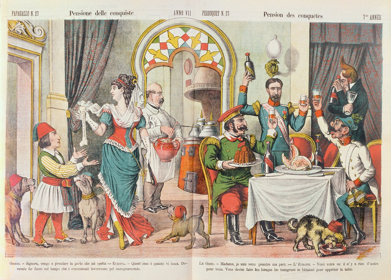 Caricatura do Congresso de Berlim de 1878, da revista Le Perroquet, 1879 de French School