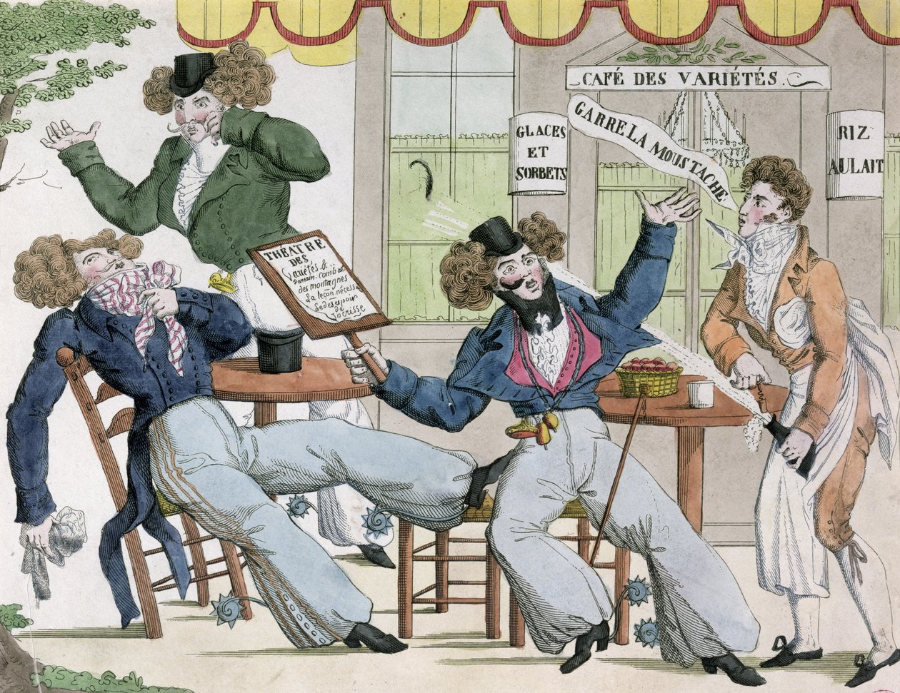 Caricatura do Café des Varietes, início do século XIX de French School