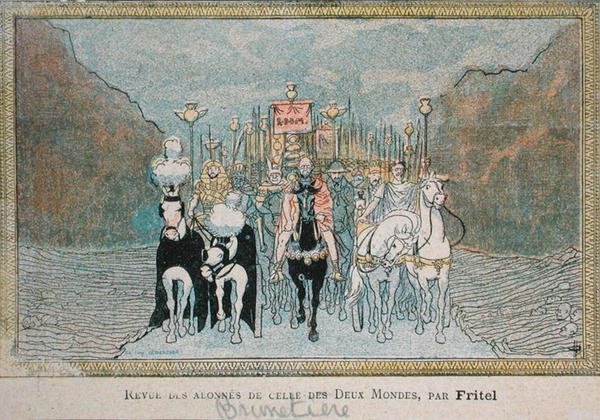 Caricatura do crítico literário francês, Ferdinand Brunetiere (1849-1906), c.1900 (cor litho) de French School