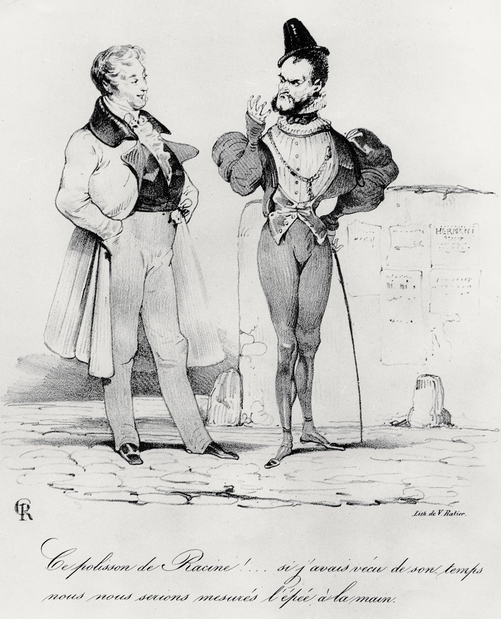 Caricatura dos Dramas Românticos na época de Hernani por Victor Hugo 1802-85) (1829) de French School