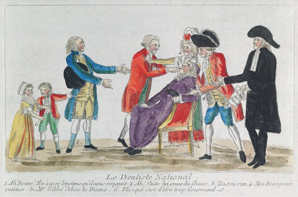 Caricatura da nacionalização da propriedade da igreja na França durante a Revolução Francesa, 1792 de French School