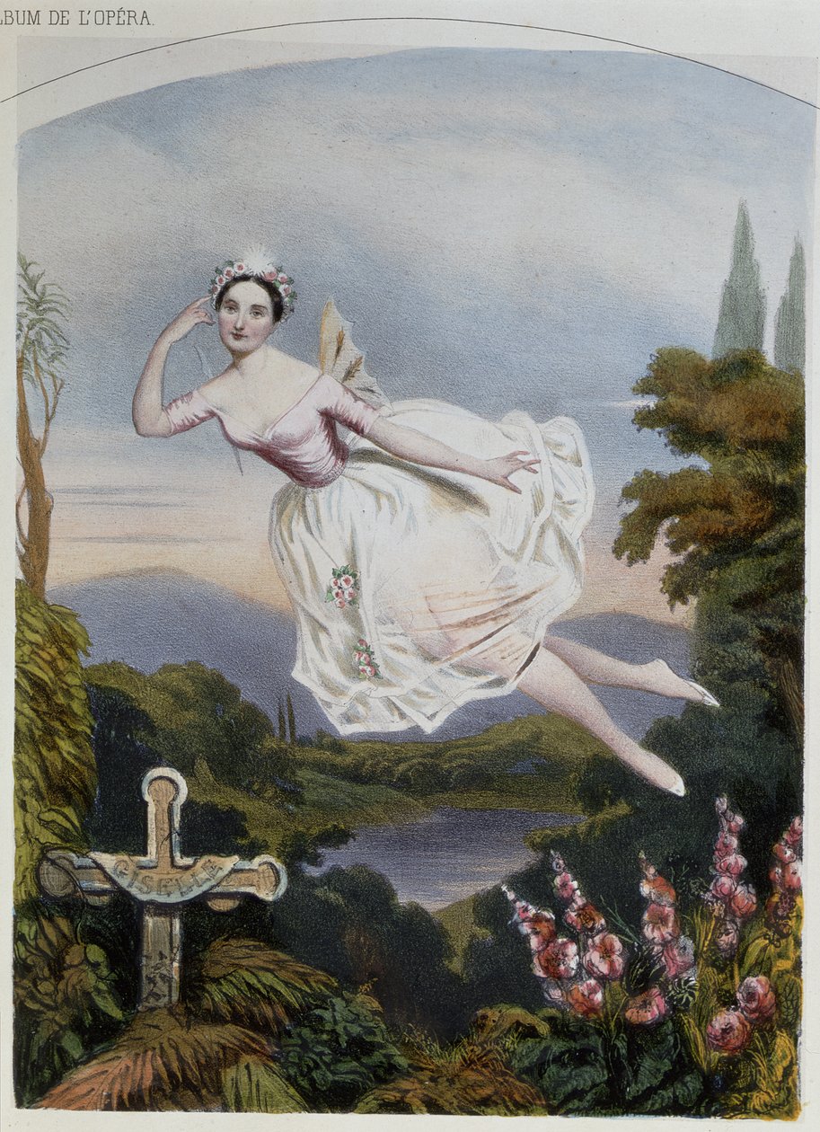 Carlotta Grisi (1819-99) como Giselle, do balé do mesmo nome de Adolphe Adam (1803-56) de French School