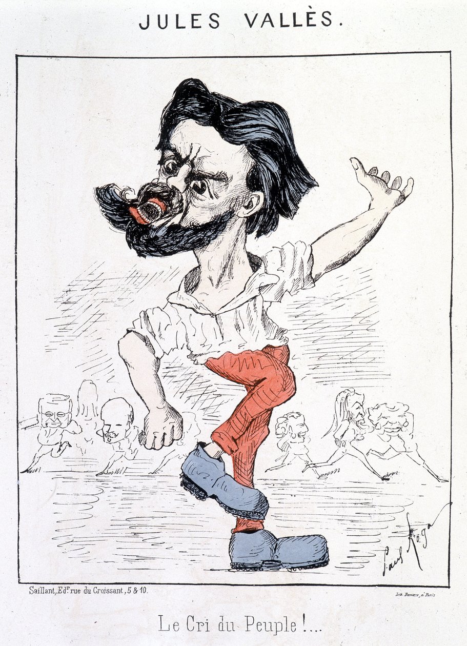 Cartoon de Jules Vallès - em "O Cree do Povo! “ de French School