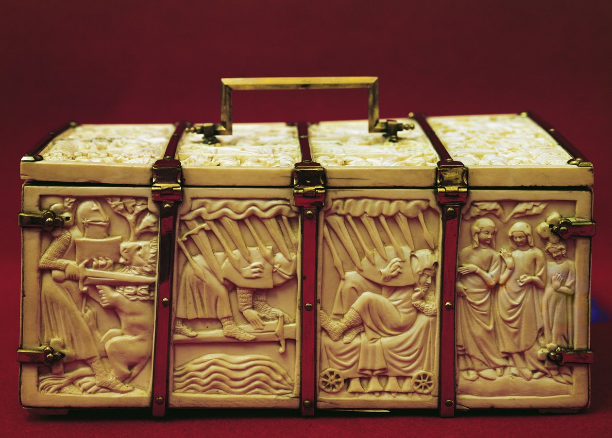 Caixão com cenas de literatura romântica, 1330s de French School