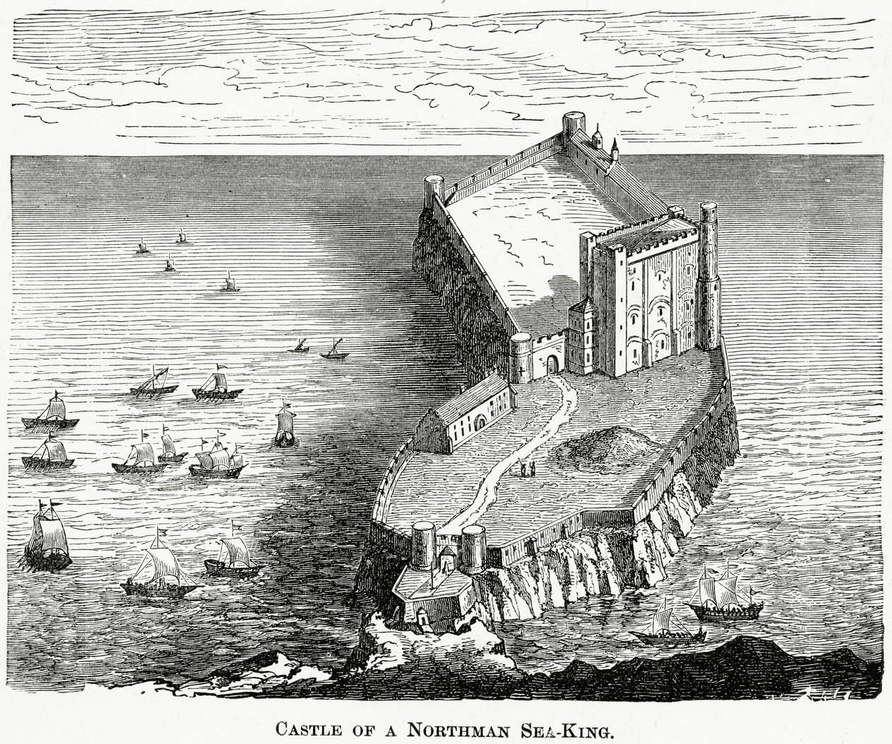 Castelo de um mar-rei de Northman, c.1880 de French School