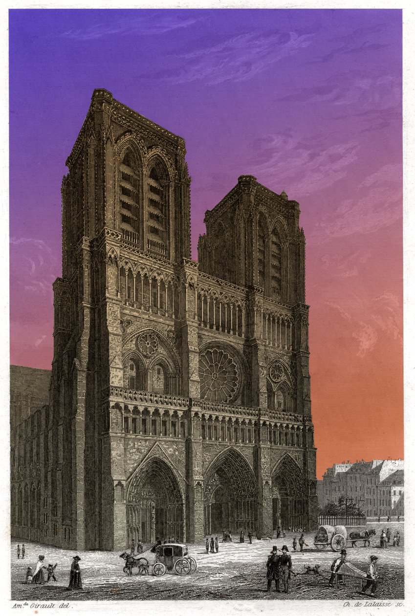 Cathedrale Notre Dame de Paris. (gravura, ca. 1850) de French School