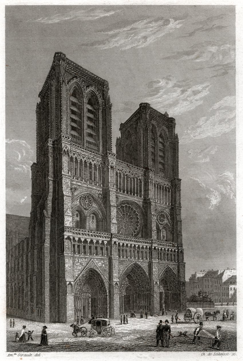 Cathedrale Notre Dame de Paris. (gravura, ca. 1850) de French School