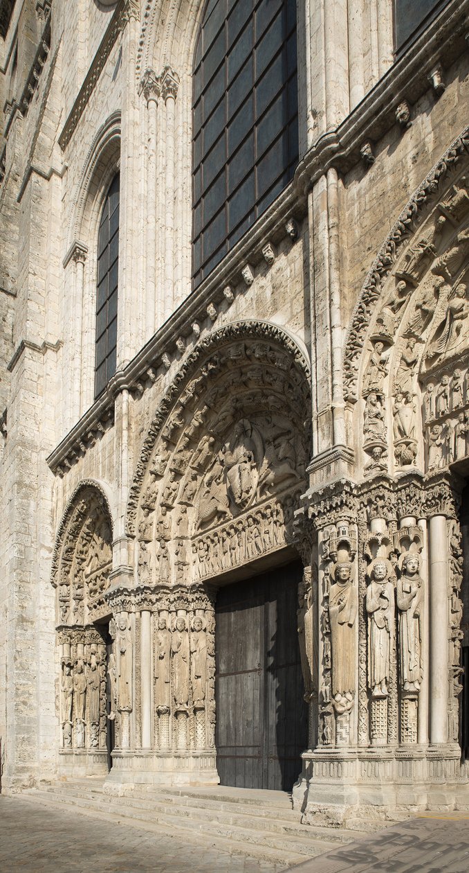 Cathedrale de chartres, portal real fachada oeste de French School