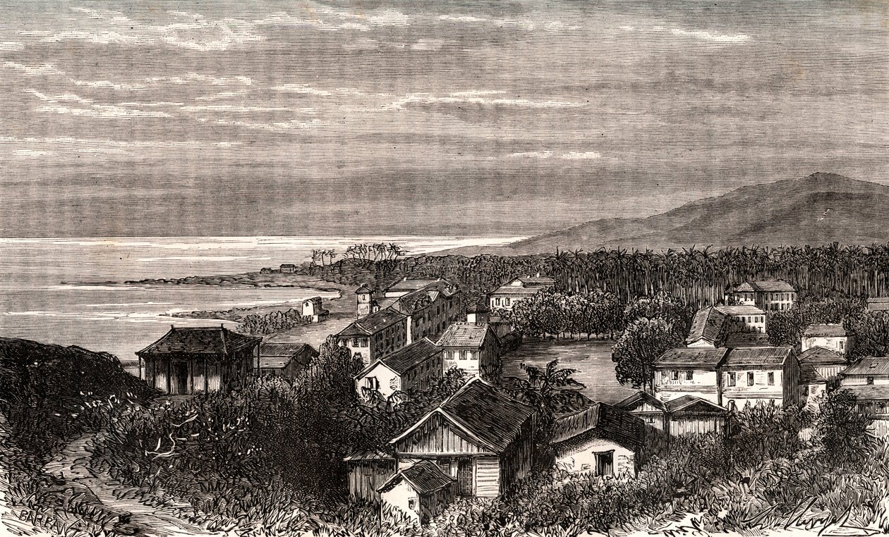 Cayenne - Commune en outre mer Guyane - gravura em "La France illustree: geography, history, statistical administration" de V.A. Malt-Brown. 1884 de French School