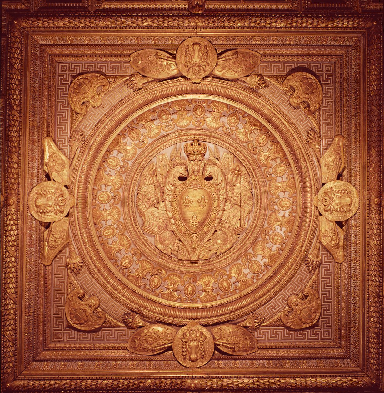 Teto do quarto de Henri II (1519-59) de French School