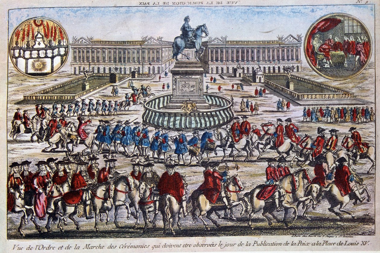 Cerimônia de Publicação da Paz (fim da Guerra dos Sete Anos), Lugar Luís XV de French School