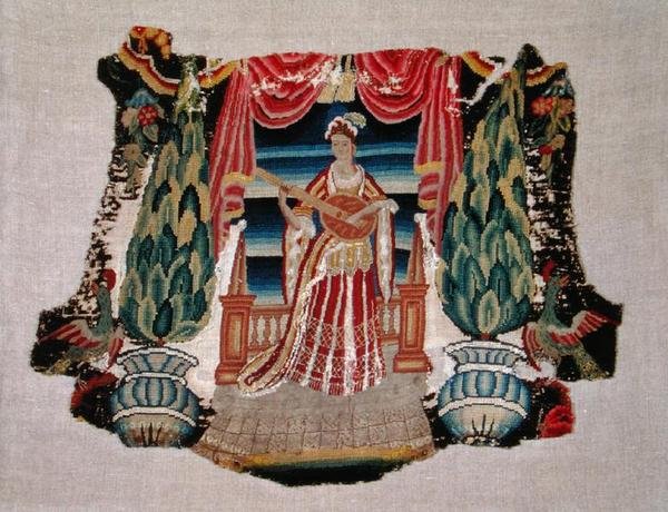 Assento de cadeira, c.1690 (bordado em lona) de French School