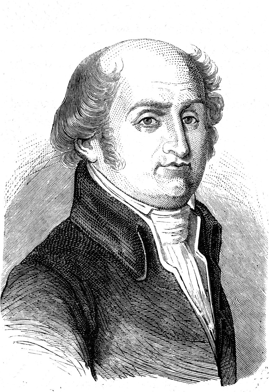 CharlesGilbert ROMME (1750-1795), matemático, revolucionário e político francês. Gravura de 1868 de French School