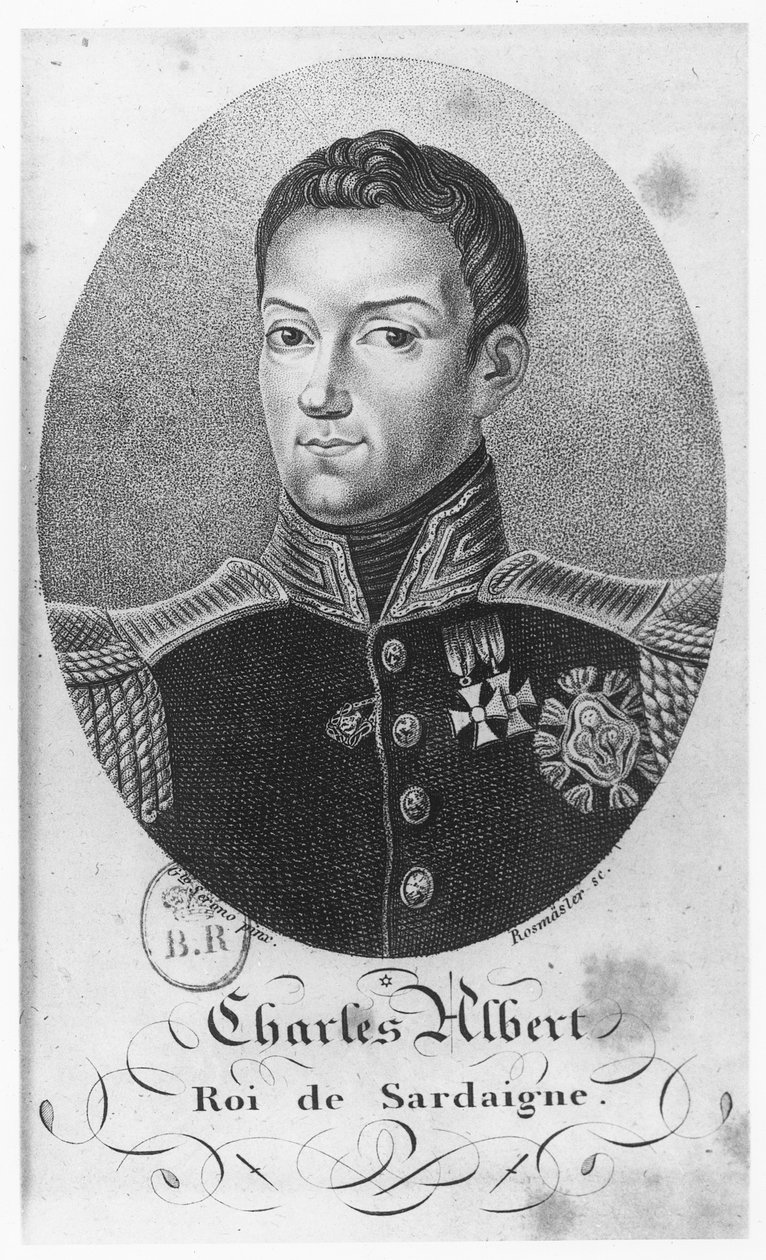 Charles Albert, Rei da Sardenha (gravura) de French School