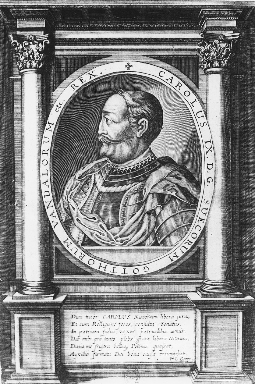 Carlos IX, Rei da Suécia (gravura) de French School