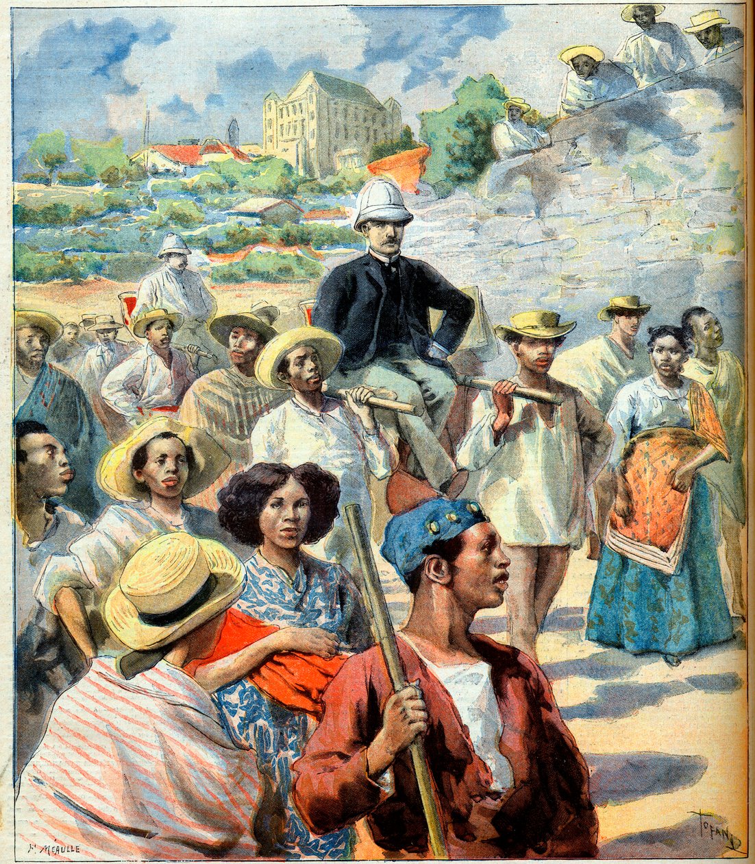 Charles Le Myre de Vilers (1833-1918) em Madagáscar (tentativa de reconciliação entre o governo Tananarive e a França) ilustração do 