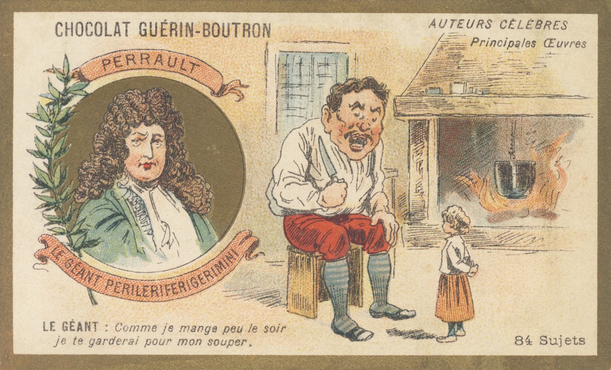 Charles Perrault (1628-1703), homem de letras francês, autor de "Le geant Perileriferigerimini". de French School
