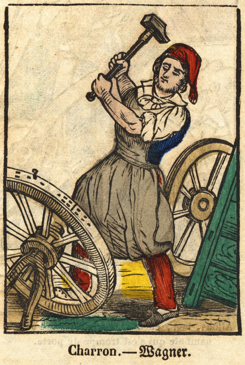 Charron (que fabrica carrinhos); Série sobre o comércio, imagem da Epinal do século XIX. de French School