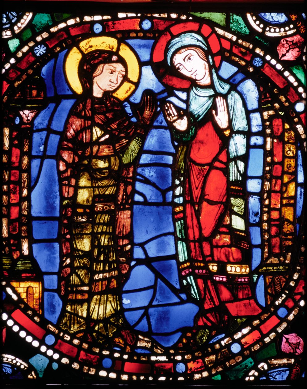 Catedral de Chartres, vitral representando a Anunciação da Virgem Azul (vitral) de French School