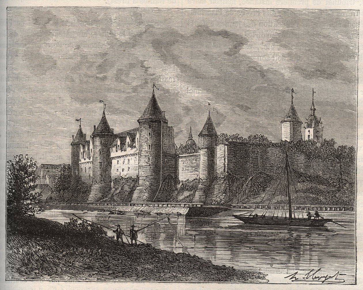 Chateau de Josselin - Morbihan en Bretagne - gravura em "La France illustree: geography, history, statistical administration" de V.A. Malt-Brown. 1884 de French School