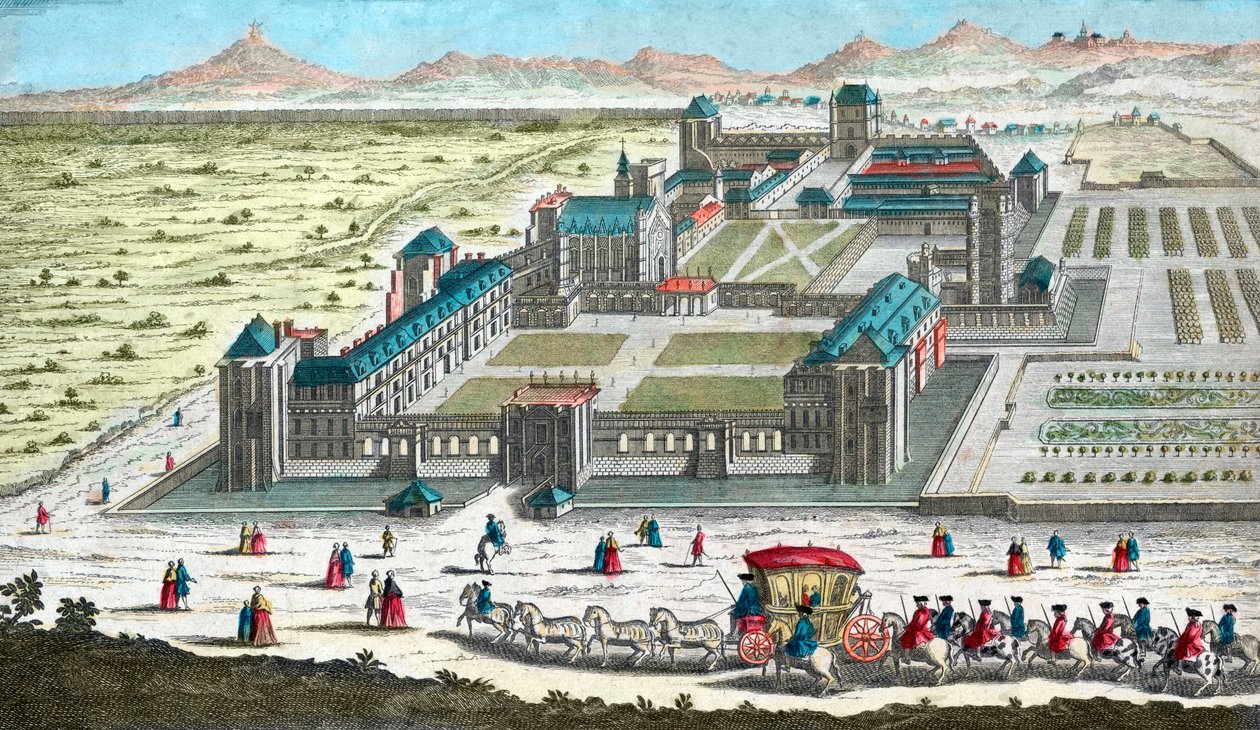 Chateau de Vincennes perto de Paris - no século XVIII de French School