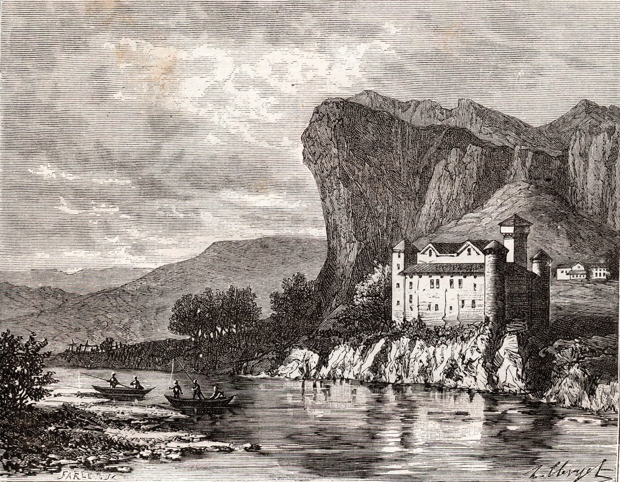 Chateau de la Caze en Lozere - gravura em "La France illustree: geography, history, statistical administration" de V.A. Malt-Brown. 1884 de French School